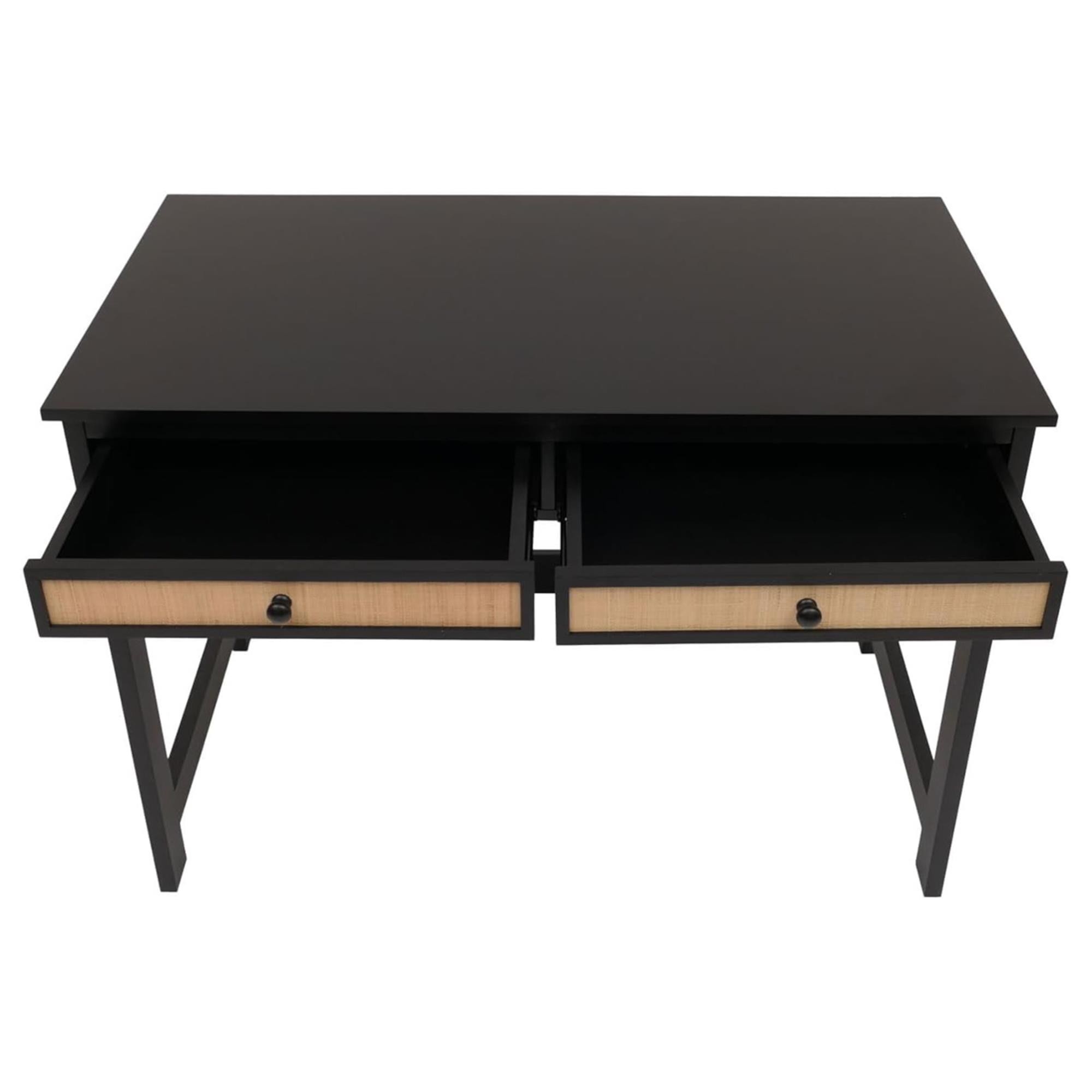 Mesa de escritorio ORBIT, Dimensiones 110x60x78 cm, Diseño Moderno, en Madera color Negro