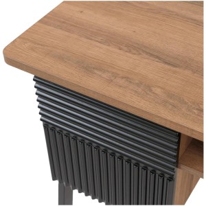 Mesa de escritorio OPAL, cuidado diseño, en madera color Roble