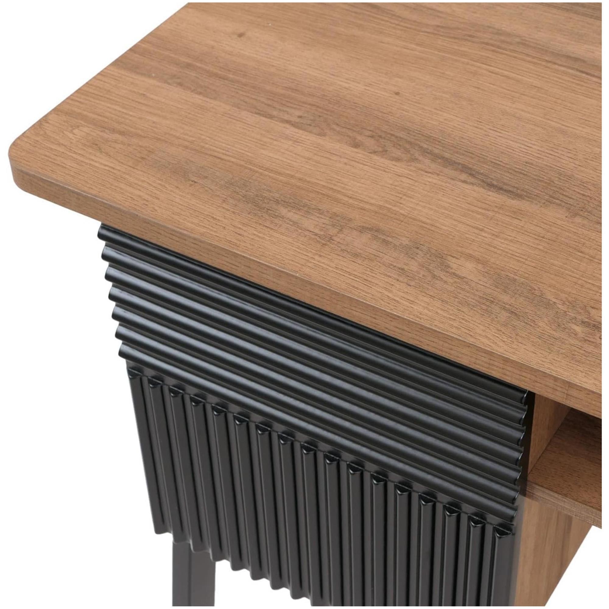 Mesa de Escritorio OPAL, Precioso Diseño Moderno, Dimensiones 120x60x78 cm, en Madera color Roble