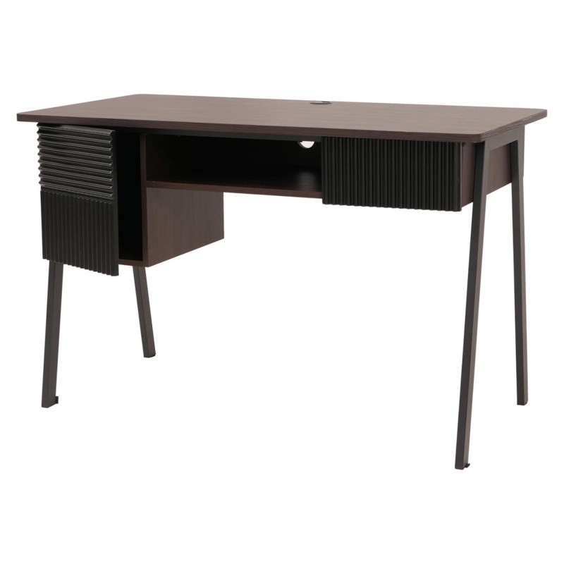Mesa de escritorio OPAL, cuidado diseño, en madera color Roble