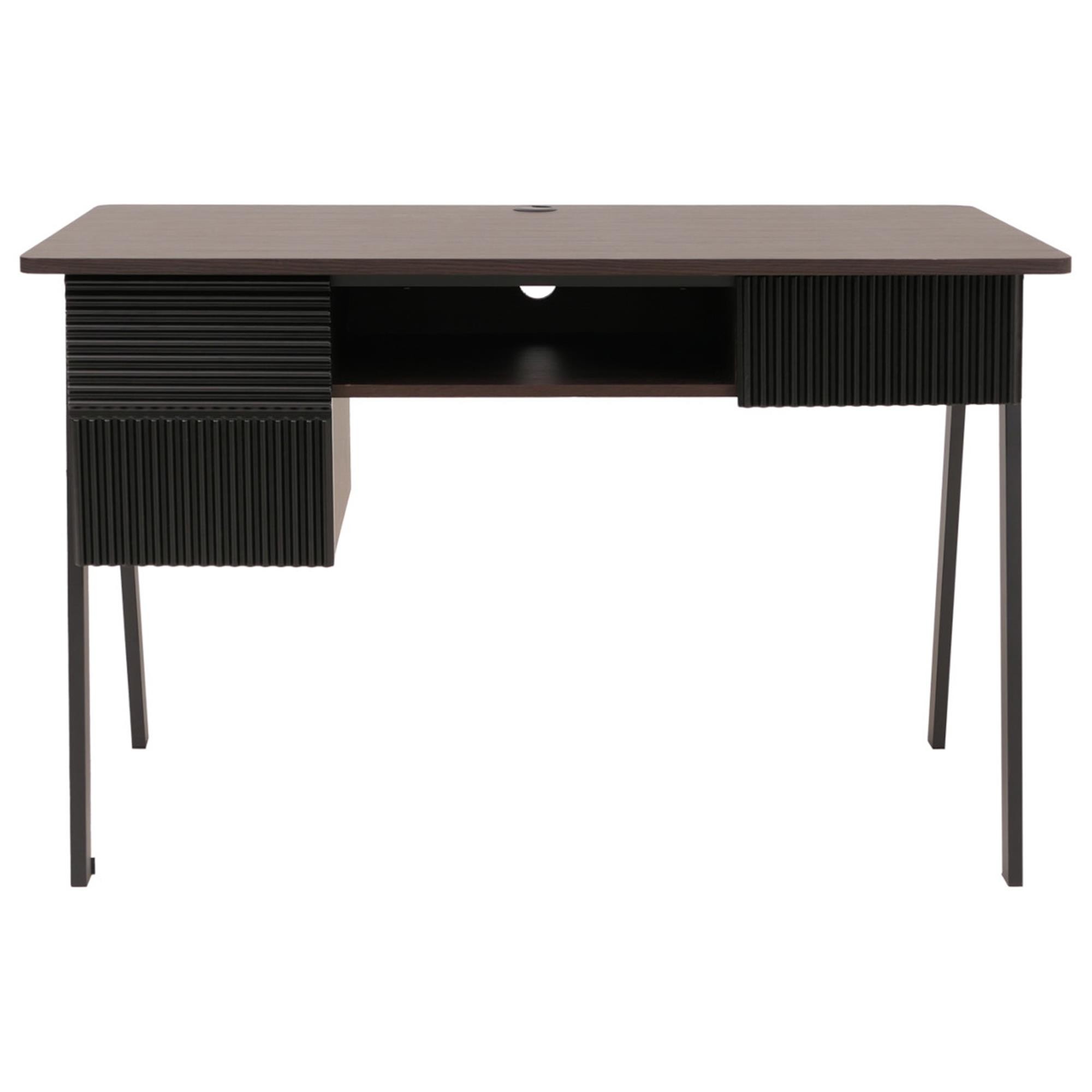 Mesa de Escritorio OPAL, Precioso Diseño Moderno, Dimensiones 120x60x78 cm, en Madera color Roble