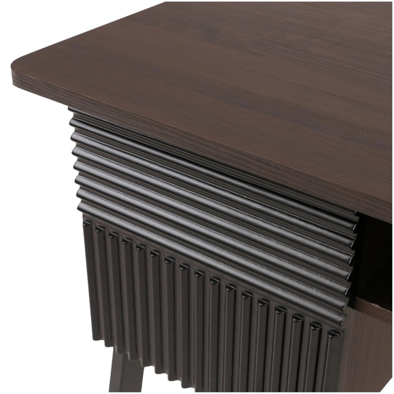 Mesa de escritorio OPAL, cuidado diseño, en madera color Roble