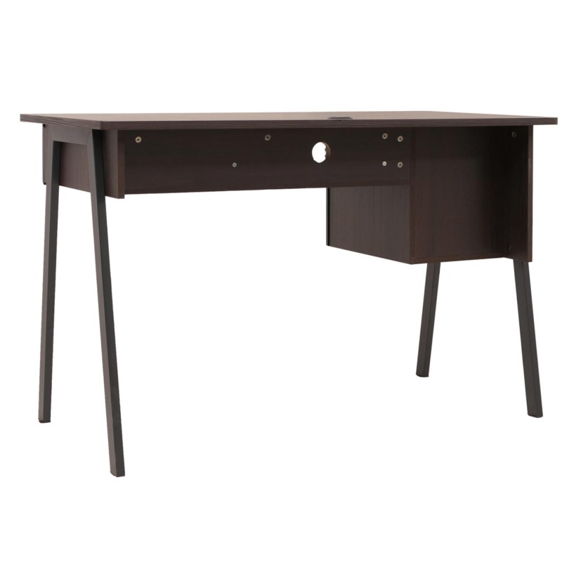 Mesa de escritorio OPAL, cuidado diseño, en madera color Roble