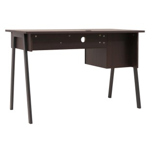 Mesa de escritorio OPAL, cuidado diseño, en madera color Roble