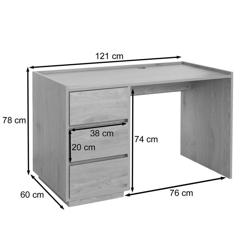 Mesa de escritoria NORWAY, sobrio diseño muy elegante, en madera color Nogal