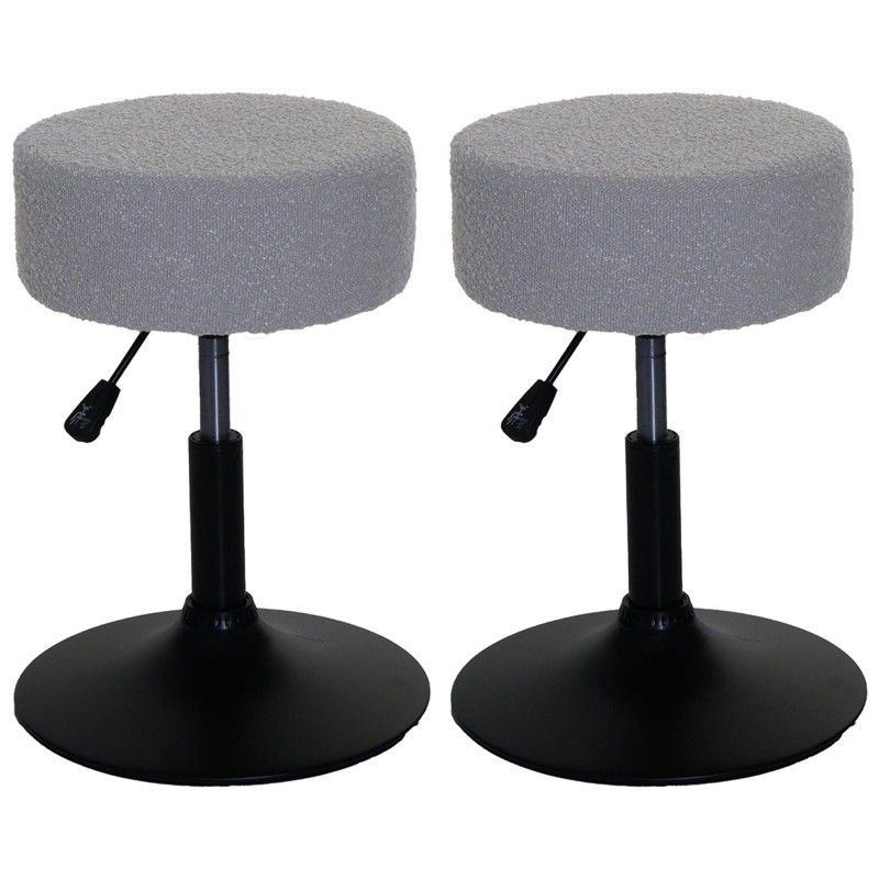 Lote de 2 Taburetes de oficina BLOOM, en tela color gris oscuro