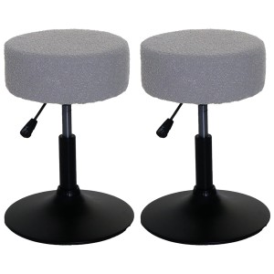 Lote de 2 Taburetes de oficina BLOOM, en tela color gris oscuro