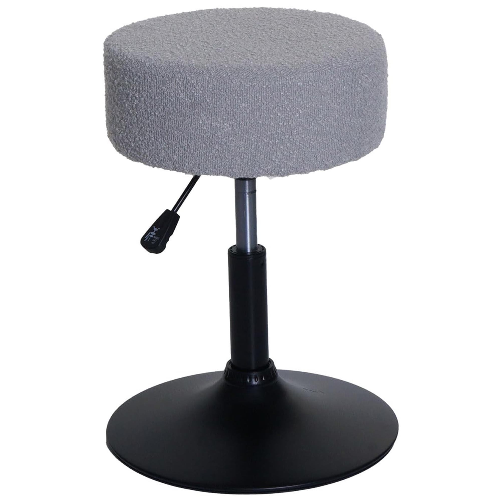 Lote de 2 Taburetes BLOOM, Giratorio 360º, Grueso Acolchado, en Tela color Gris Oscuro