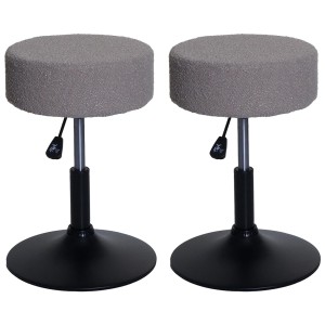 Lote de 2 Taburetes de oficina BLOOM, en tela color gris oscuro