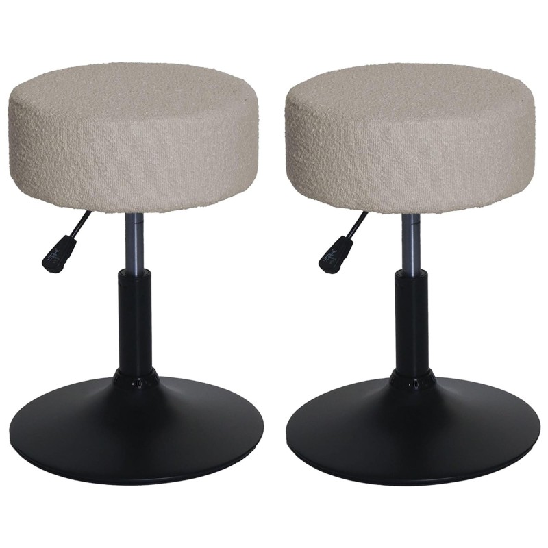 Lote de 2 Taburetes de oficina BLOOM, en tela color gris oscuro