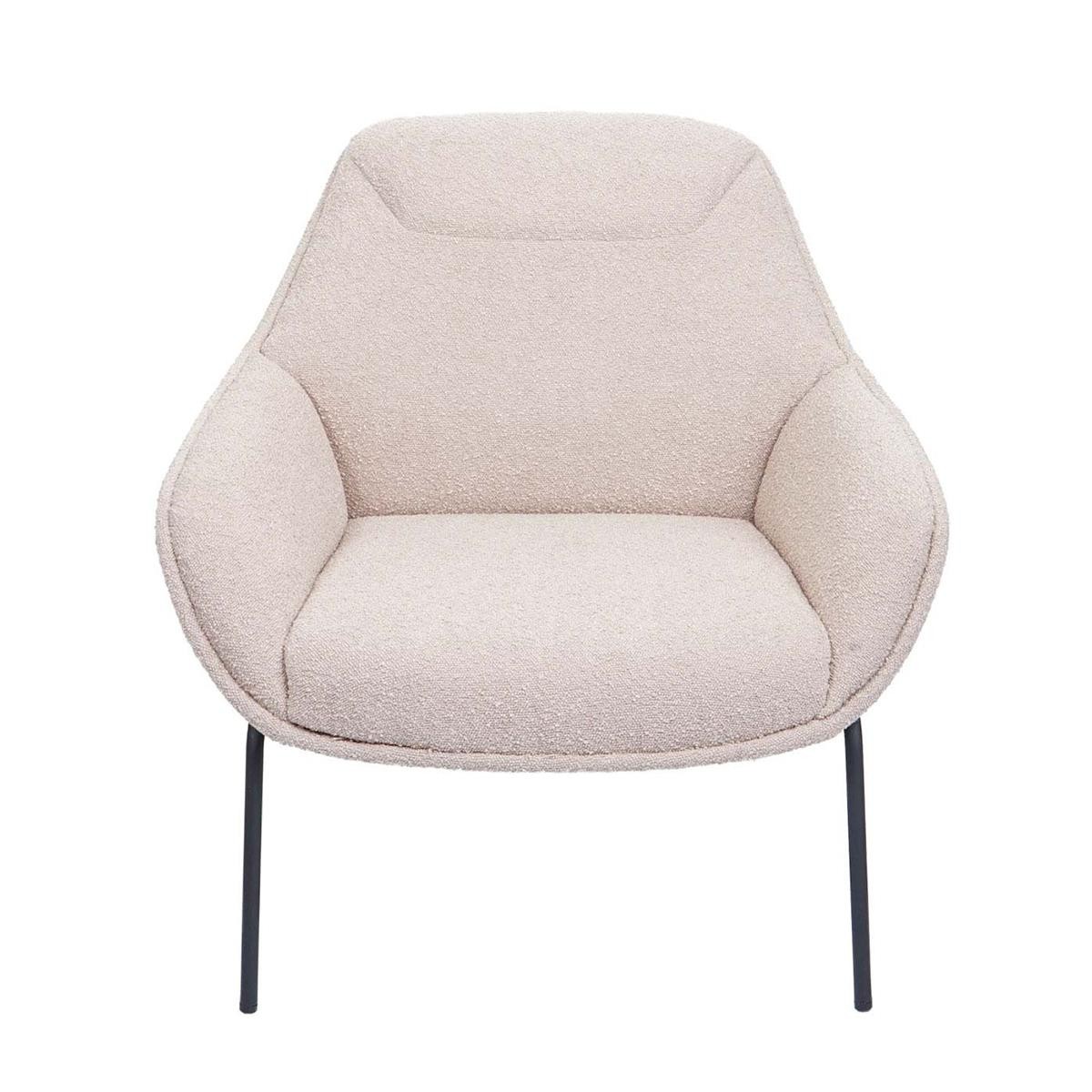 Silla de Confidente de Diseño COLTEN, Estructura Metálica, en Tela color Crema