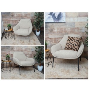 Silla de Confidente de Diseño COLTEN en Tela color Crema