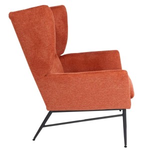 Silla de Confidente CROFT, en Tela color Marrón terracota