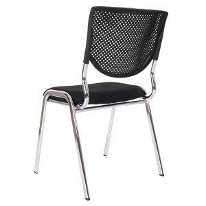 Lote 2 sillas de confidente NAPOLI, estructura metálica, color negro y patas cromadas