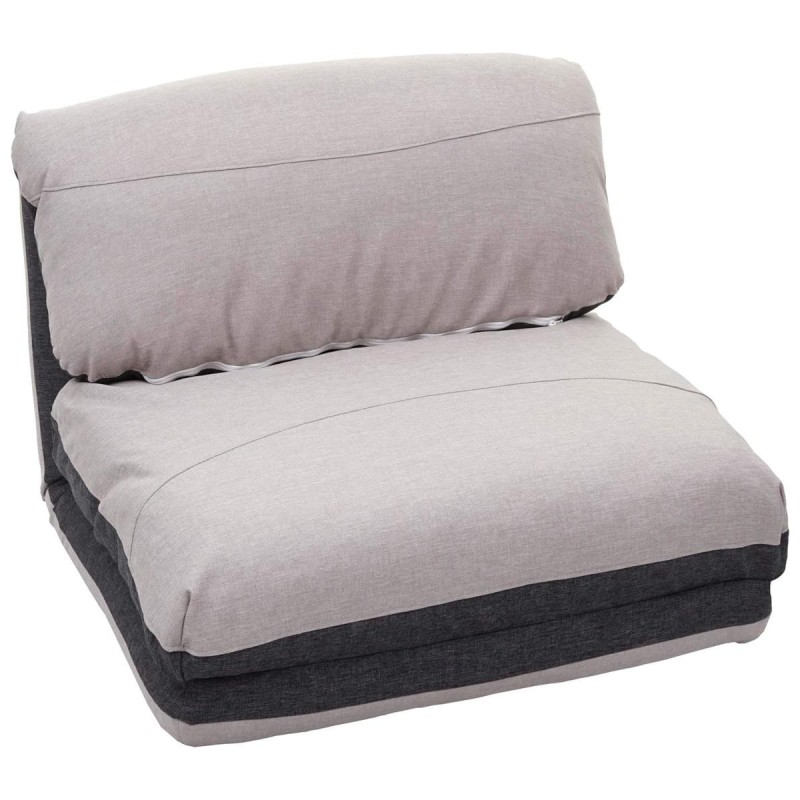 Sofá NANTES, Convertible en Cama, en Tela Color Crema y Negro