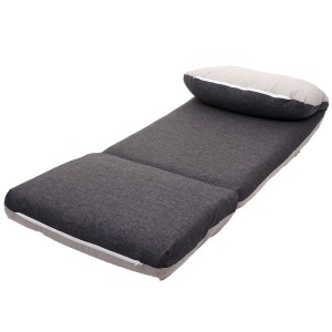 Sofá NANTES, Convertible en Cama, en Tela Color Crema y Negro