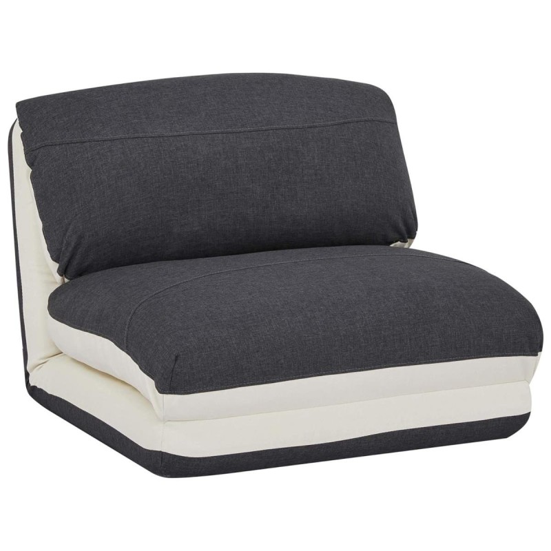 Sofá NANTES, Convertible en Cama, en Tela Color Crema y Negro