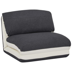 Sofá NANTES, Convertible en Cama, en Tela Color Crema y Negro
