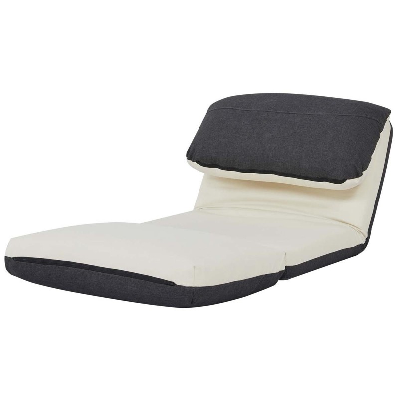 Sofá NANTES, Convertible en Cama, en Tela Color Crema y Negro