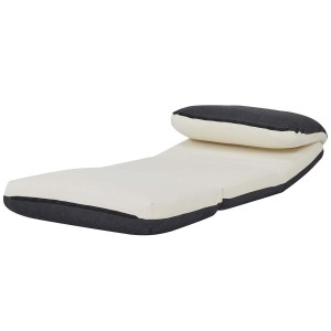 Sofá NANTES, Convertible en Cama, en Tela Color Crema y Negro