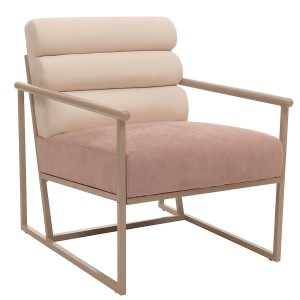 Silla de Confidente de Diseño MILLS en Tela color Crema y Rosa