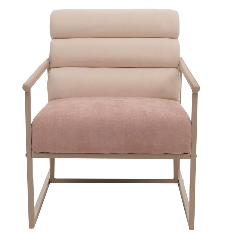 Silla de Confidente de Diseño MILLS en Tela color Crema y Rosa
