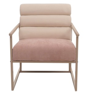 Silla de Confidente de Diseño MILLS en Tela color Crema y Rosa