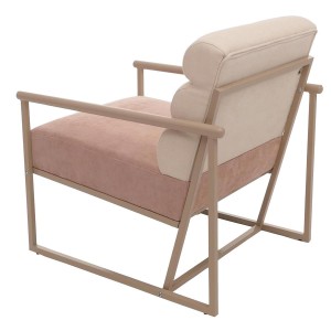 Silla de Confidente de Diseño MILLS en Tela color Crema y Rosa