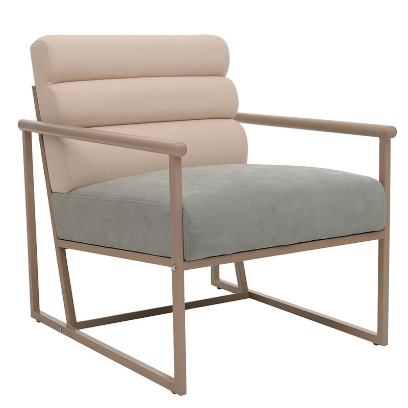 Silla de Confidente de Diseño MILLS en Tela color Crema y Rosa