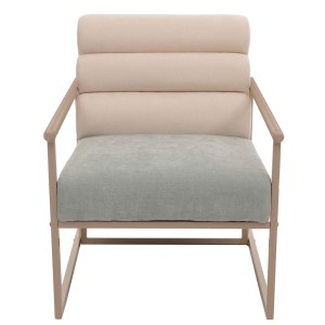 Silla de Confidente de Diseño MILLS en Tela color Crema y Rosa