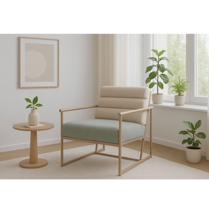 Silla de Confidente de Diseño MILLS en Tela color Crema y Rosa