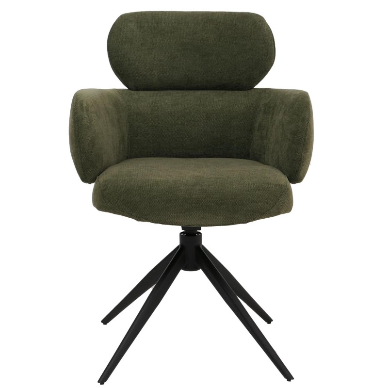 Silla de Confidente LINDEN en Tela color Marrón rojizo