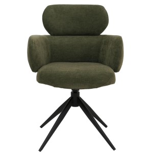 Silla de Confidente LINDEN en Tela color Marrón rojizo