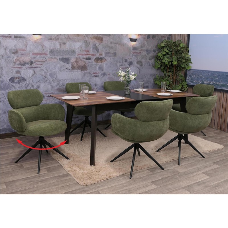 Silla de Confidente LINDEN en Tela color Marrón rojizo
