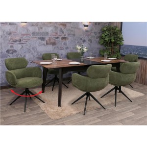 Silla de Confidente LINDEN en Tela color Marrón rojizo