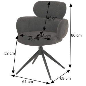 Silla de Confidente LINDEN en Tela color Marrón rojizo