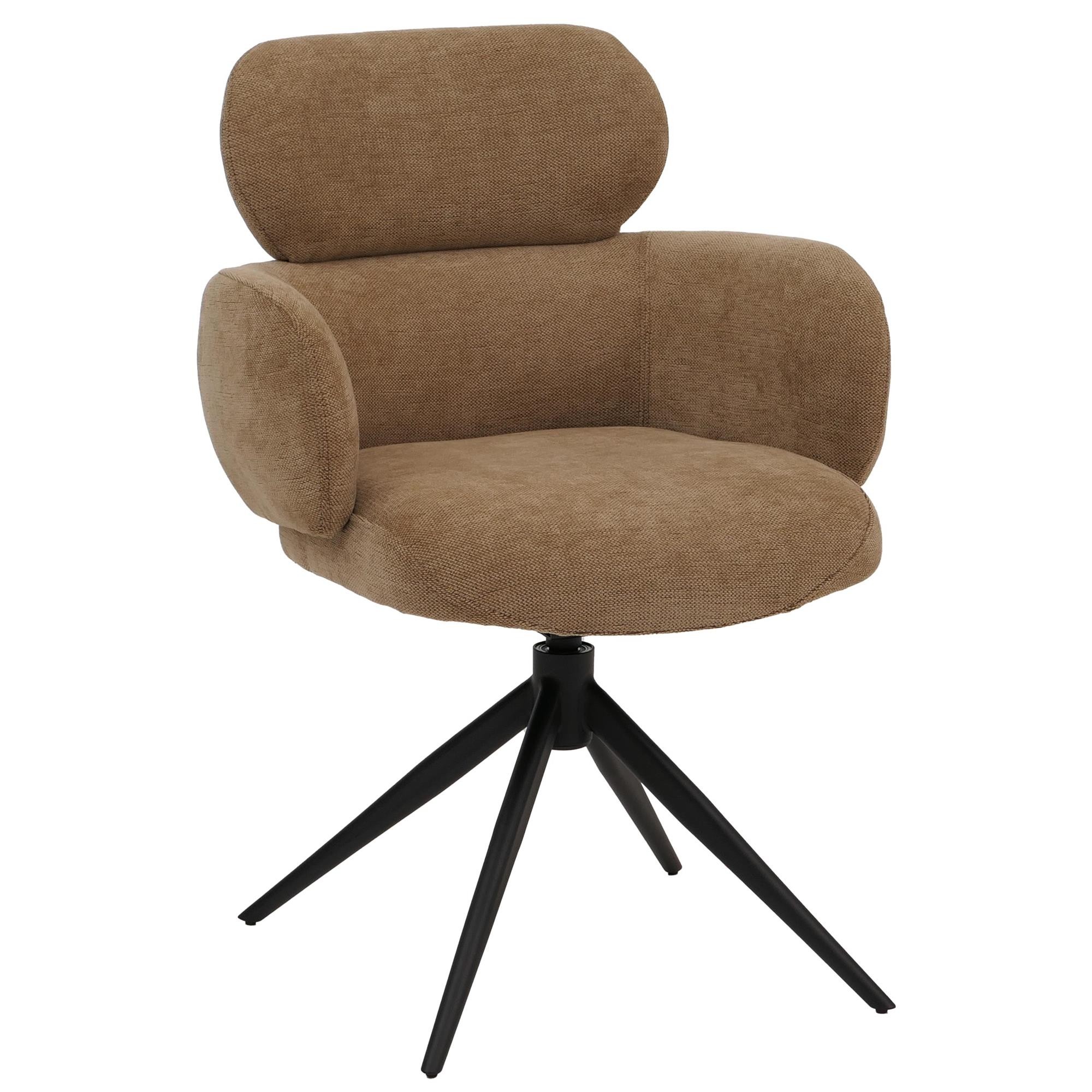 Silla de Confidente LINDEN, Gitaroria 360º, Grueso Acolchado, en Tela color Marrón rojizo