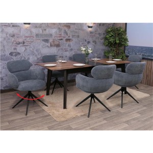 Silla de Confidente LINDEN en Tela color Marrón rojizo