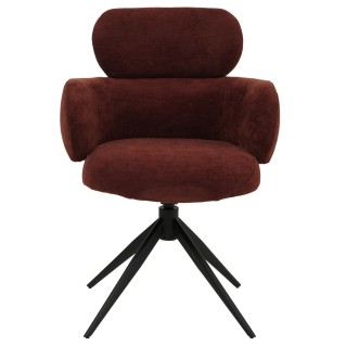 Silla de Confidente LINDEN en Tela color Marrón rojizo 2