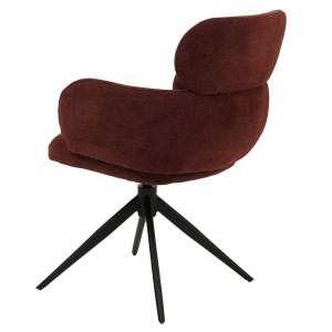 Silla de Confidente LINDEN en Tela color Marrón rojizo