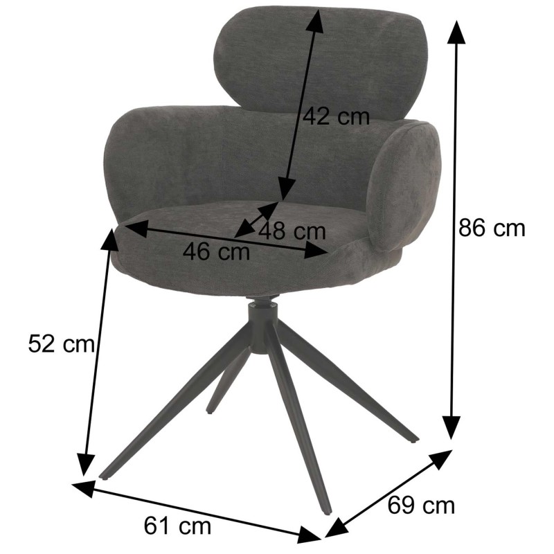 Silla de Confidente LINDEN en Tela color Marrón rojizo