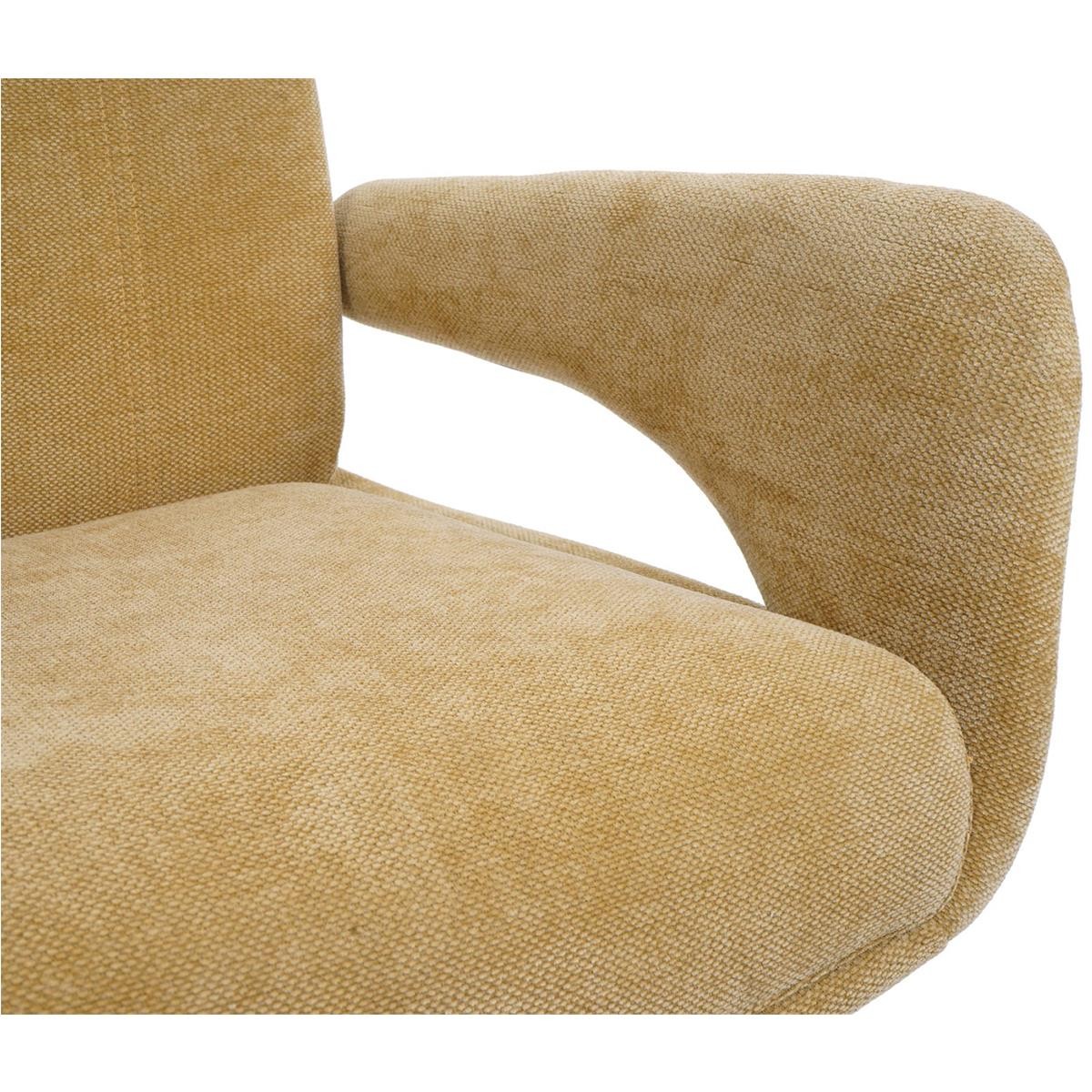 Silla de Confidente LELIA, Giratoria, Diseño Moderno, en Tela color Amarillo