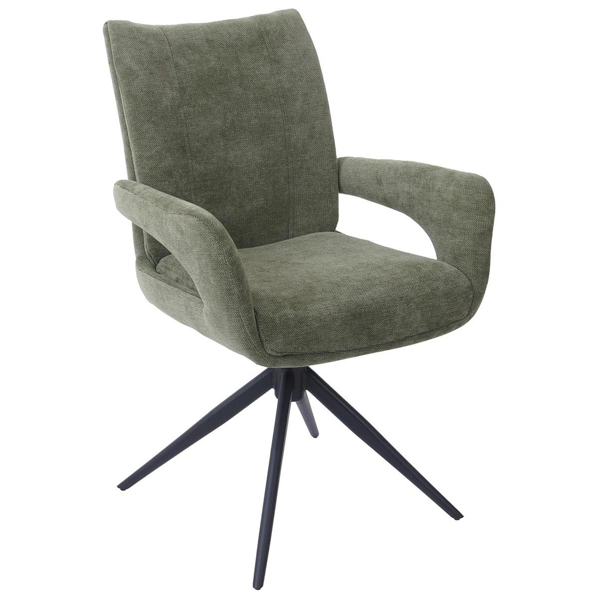 Silla de Confidente LELIA, Giratoria, Diseño Moderno, en Tela color Amarillo