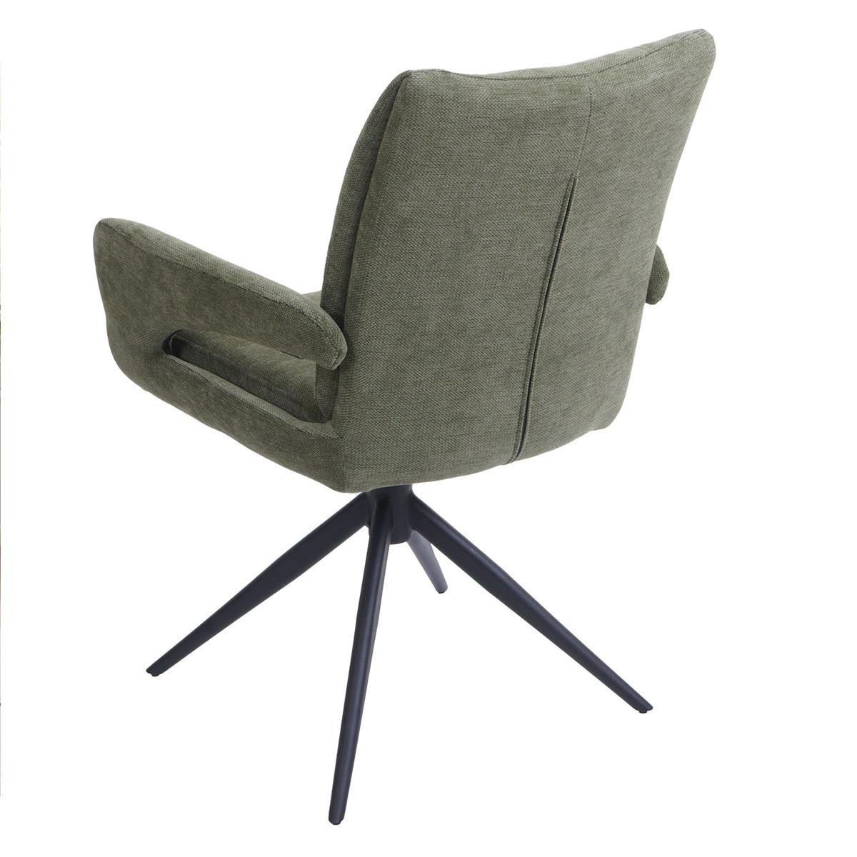 Silla de Confidente LELIA, Giratoria, Diseño Moderno, en Tela color Amarillo