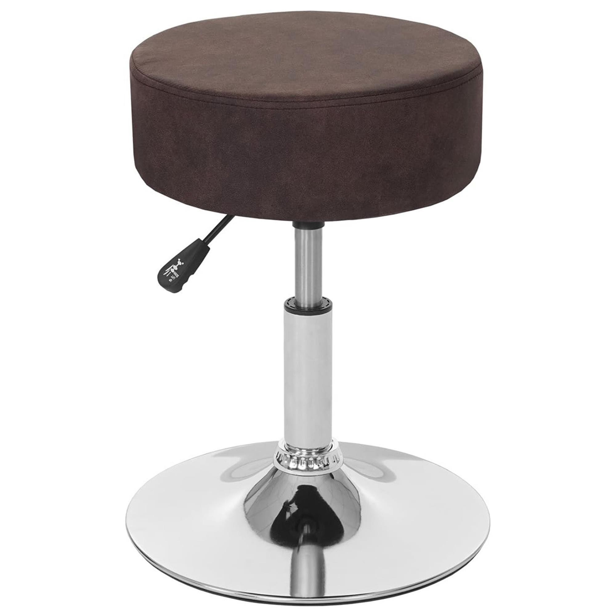 Taburete DANKO, Giratorio 360º, Grueso Acolchado, Base Metálica, en Piel color Negro
