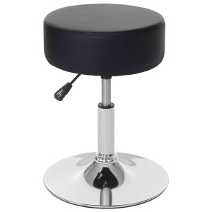Taburete de oficina DANKO, en piel sintética color negro