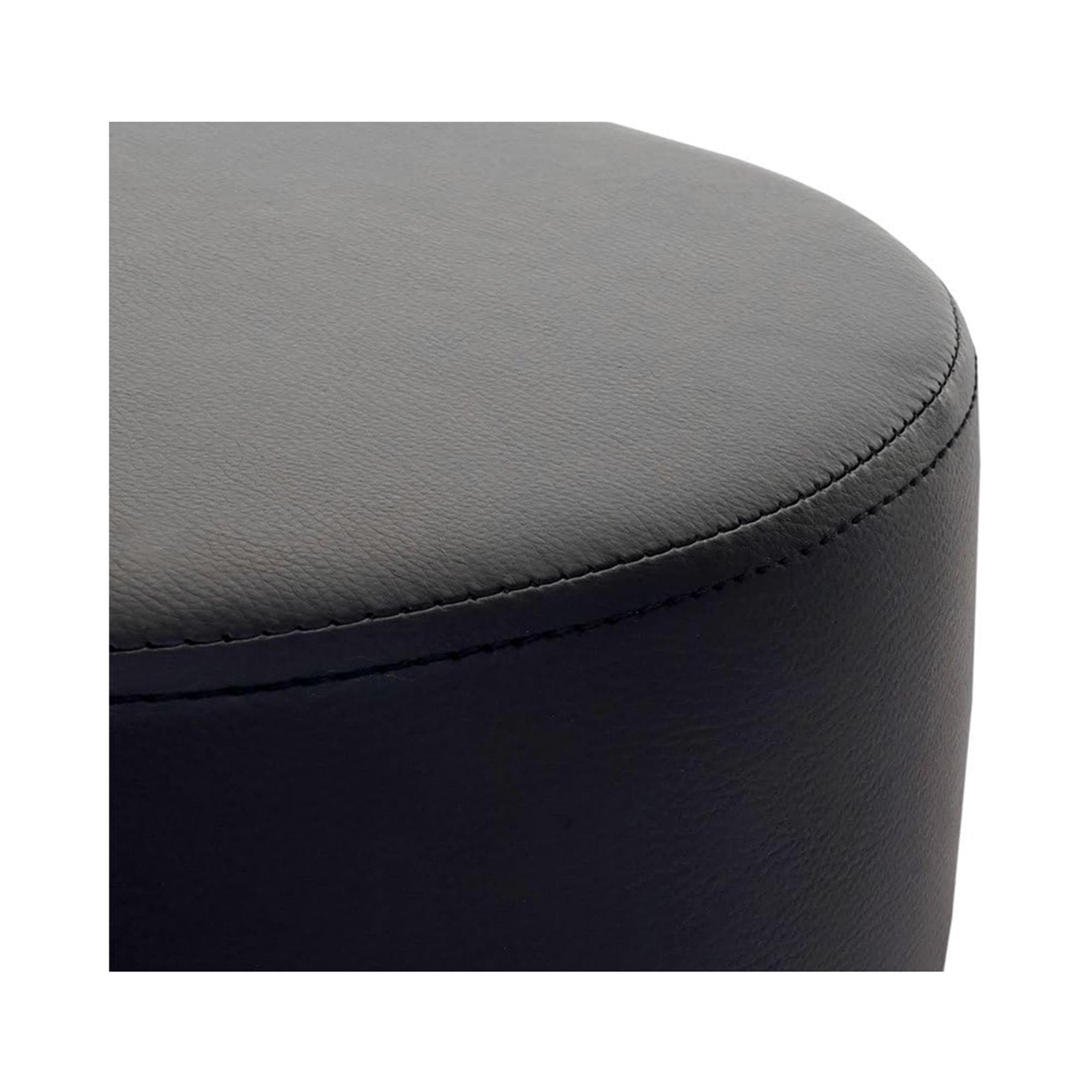 Taburete DANKO, Giratorio 360º, Grueso Acolchado, Base Metálica, en Piel color Negro