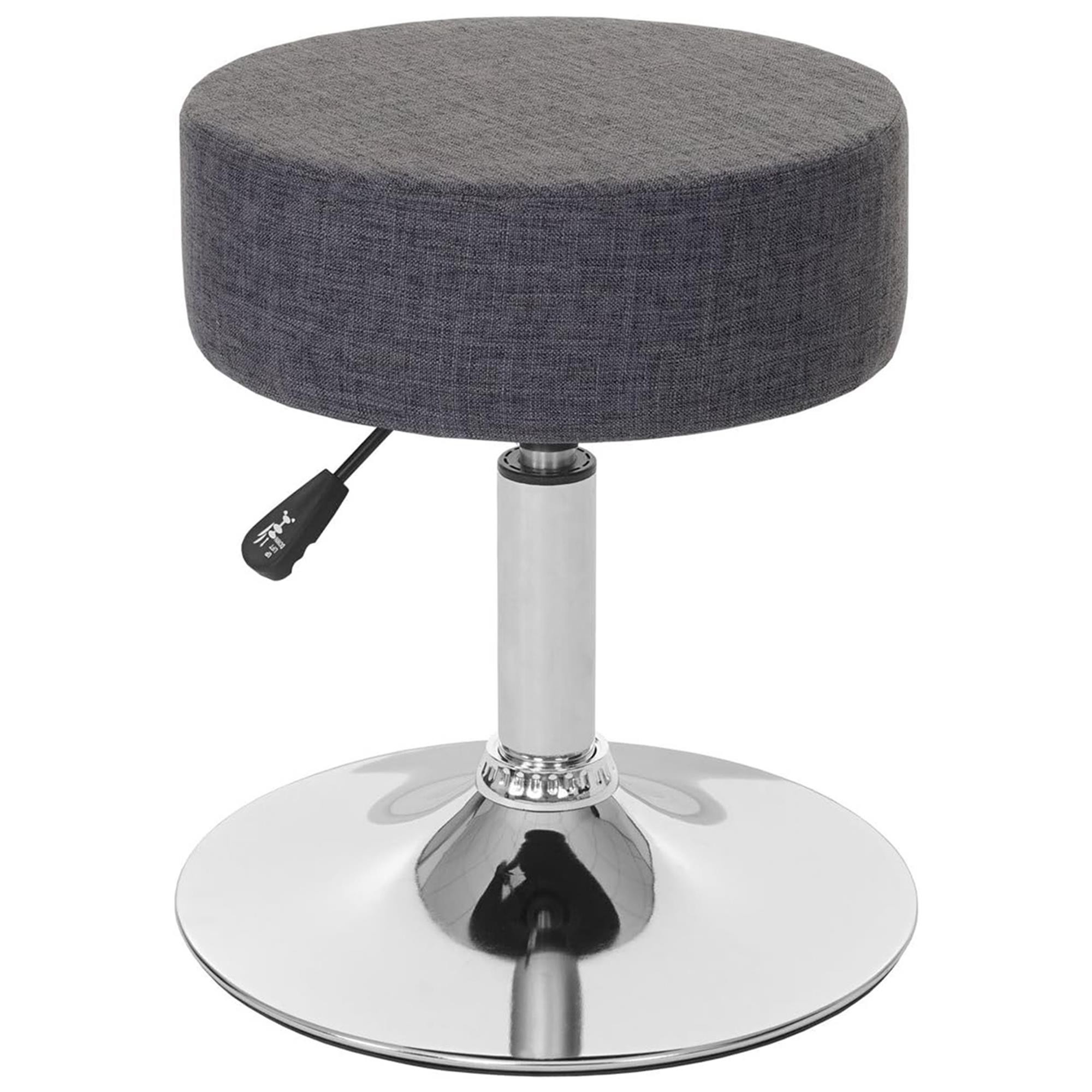 Lote de 2 Taburetes DANKO, Giratorio 360º, Grueso Acolchado, Base Metálica, en Tela color Gris Oscuro