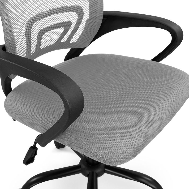 Silla de oficina SEUL BLACK, respaldo en malla transpirable, color negro