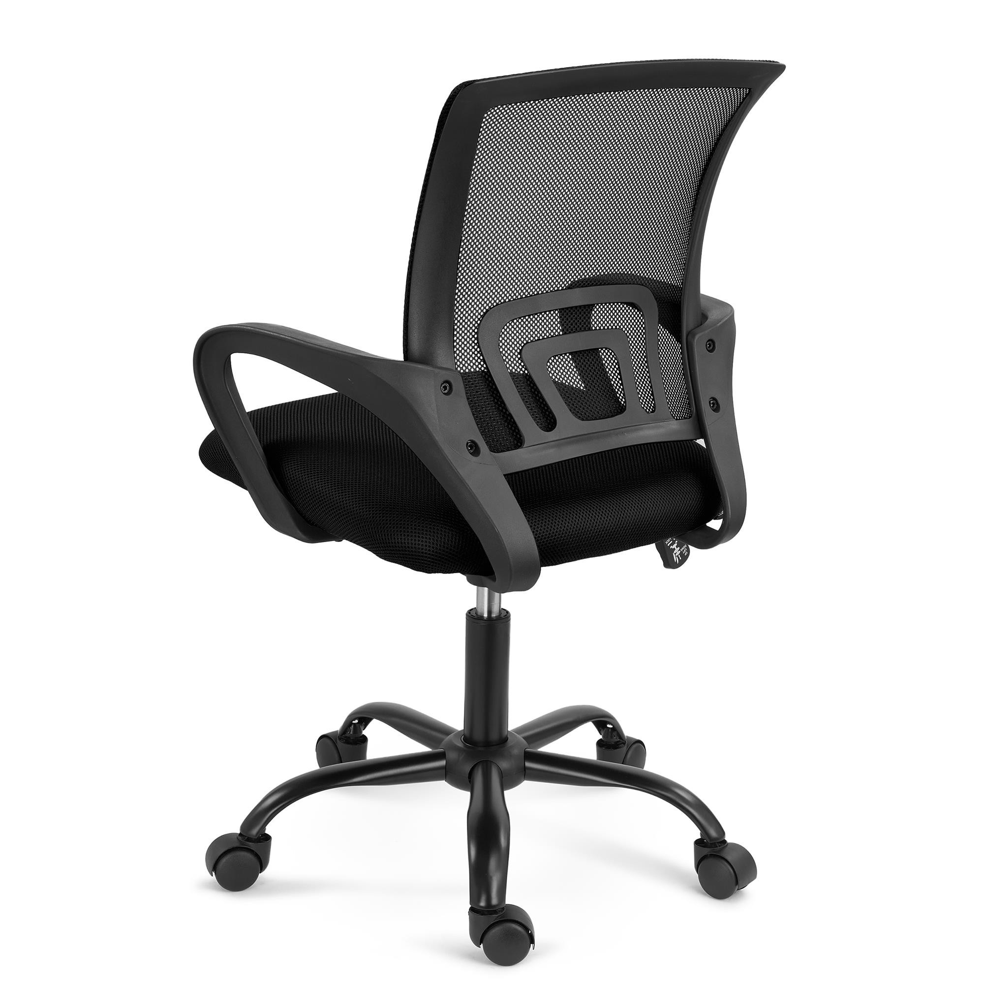 Silla de Oficina SEUL BLACK, Base Metálica Negra, Soporte lumbar, Color Negro